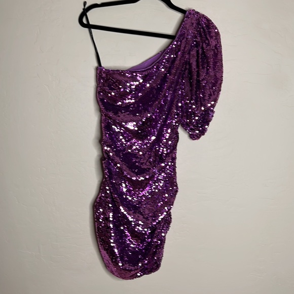 For Love and Lemons X Revolve Madeleine Purple Sequin Cocktail Mini Dress - Picture 4 of 5